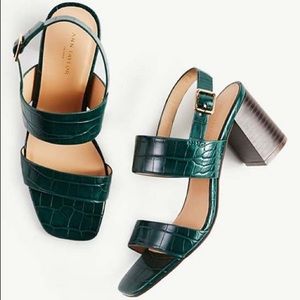 Croco-Embossed Sandal